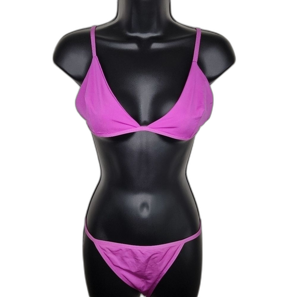 Pretty Little Things pink string bikini swimsuit 6/8